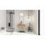 Meuble-lavabo mural moderne avec lavabo et rangement en céramique d'art