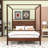 Canopy Bed Frame with Creative 4-Post Design-258627812