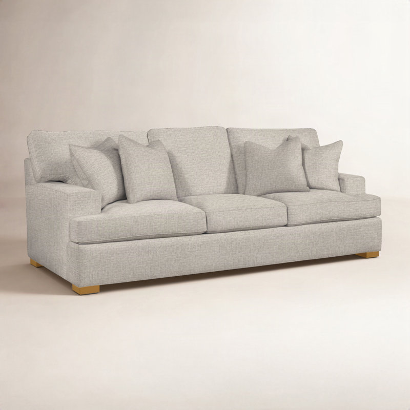 Cambria Sofa, Havana Finish, Beige Performance Fabric; 0851-73