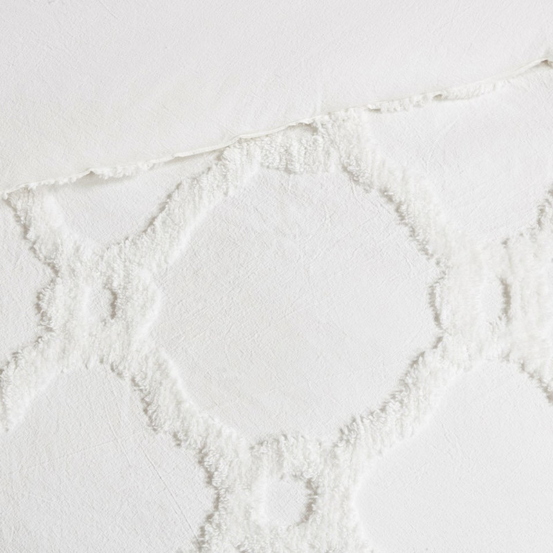 Housse de couette 100% coton géométrique en chenille, double / grand, 3 pièces de style pour teinture