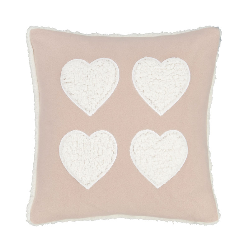Cosy Heart Cushion with Filling, Blush