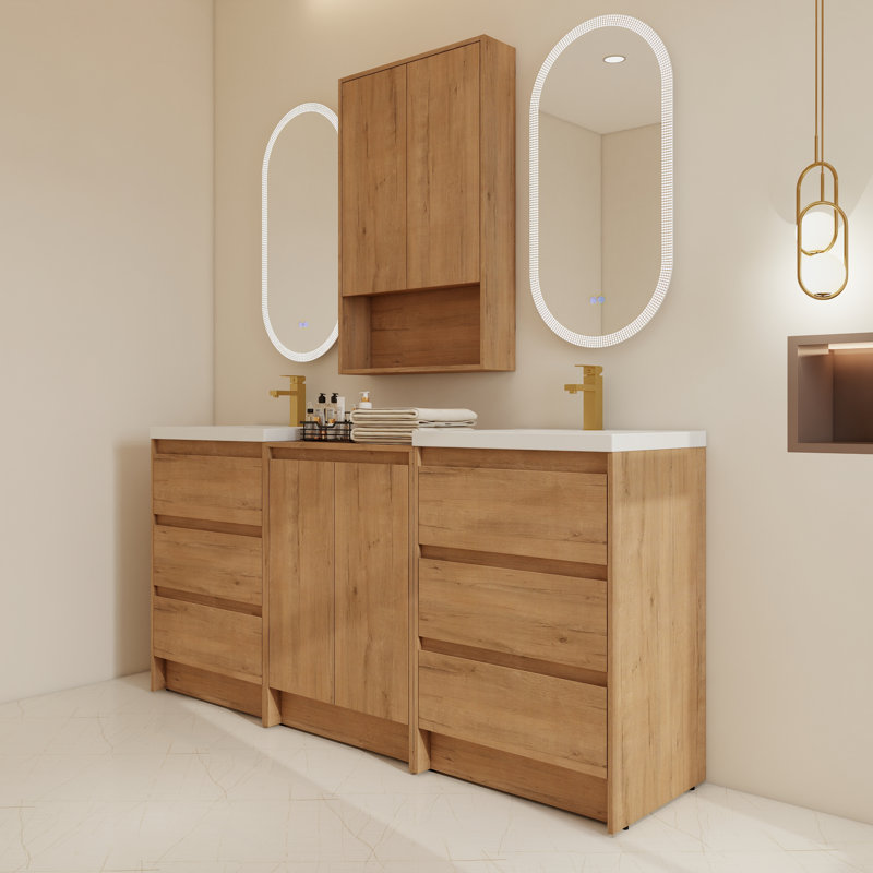 Ensemble de meuble-lavabo double 72 po avec 6 tiroirs 72 po