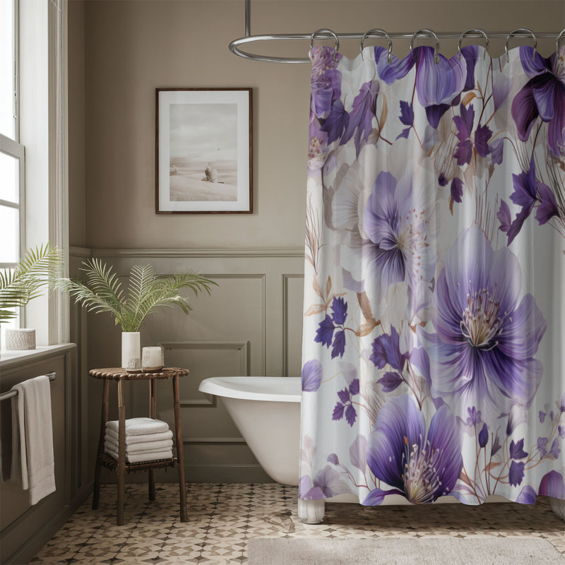 Violet Grace - Premium Shower Curtain, 74"H x 71"W