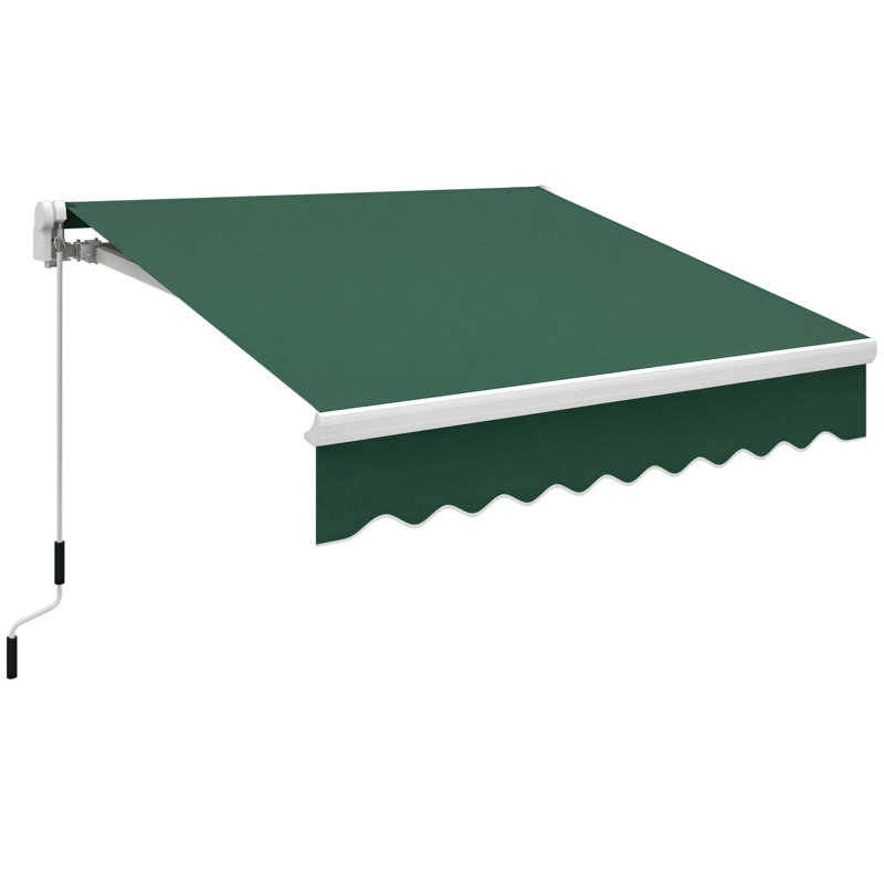 13' X 10' Electric Awning, Retractable Awning With LED Lights And Remote Controller For Door And Window, Blue, Blue