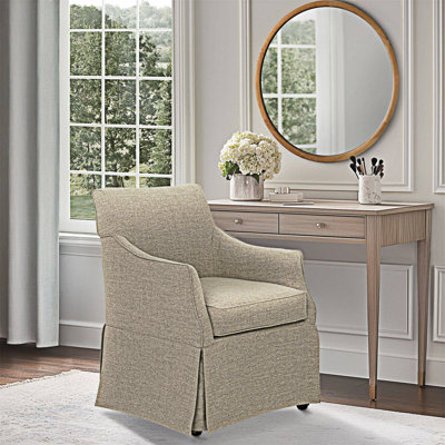 Chaise avec accoudoirs avec roulettes cachées