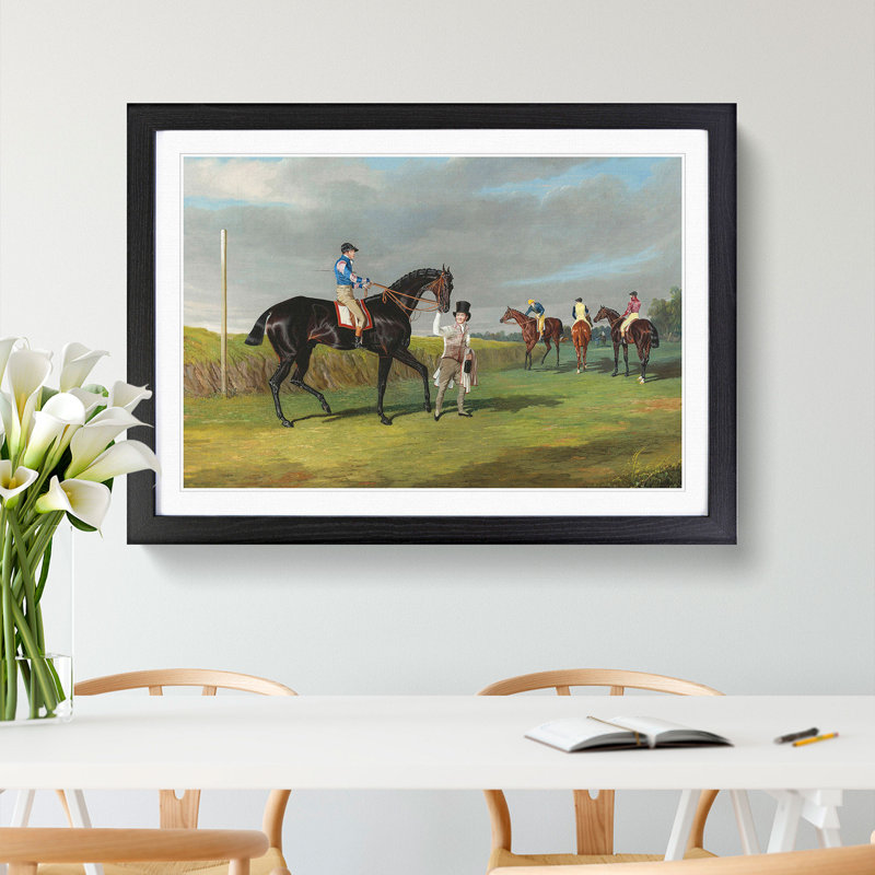 Horse Racing by John Frederick Herring - Picture Frame Painting, Black Framed, 36cm H x 48cm W x 2cm D