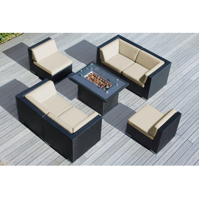 Ensemble conversationnel 7 pièces sans ensemble modulaire et table de feu