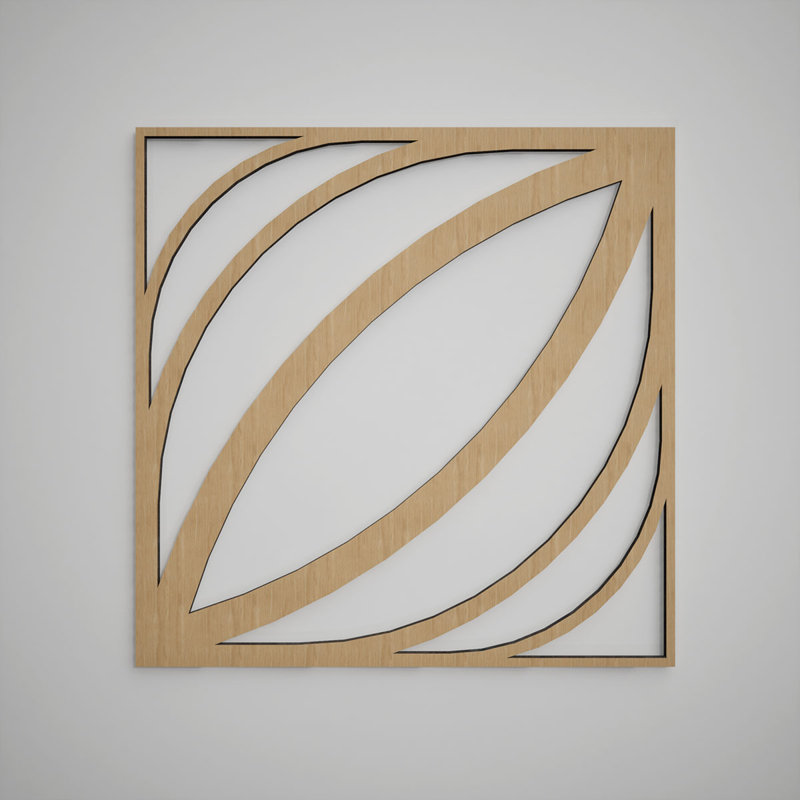 Panneaux muraux décoratifs en bois Otis, grand, l 23 3/8 po x H 23 3/8 po x T 3/8 po, chêne blanc