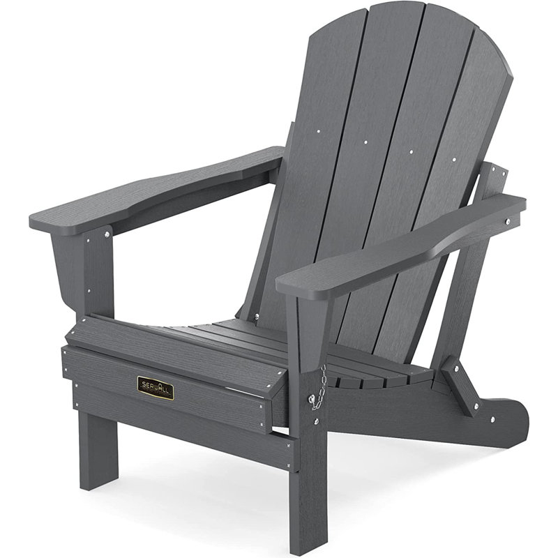 Foldable Outdoor Adirondack Chair, Gray