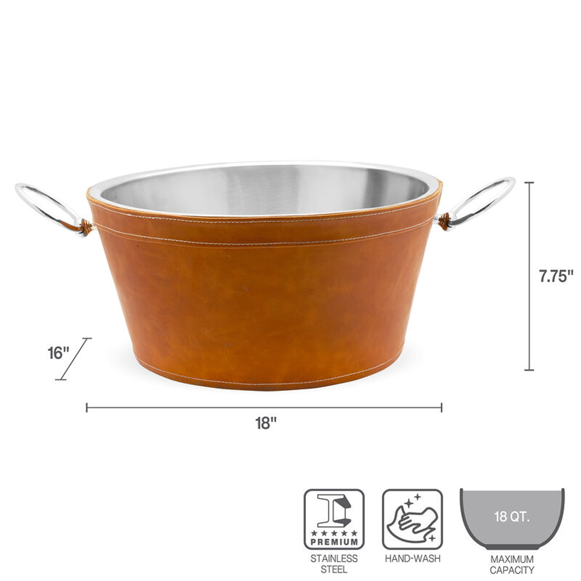 Mikasa Leather Stitched Double Walled Beverage Tub