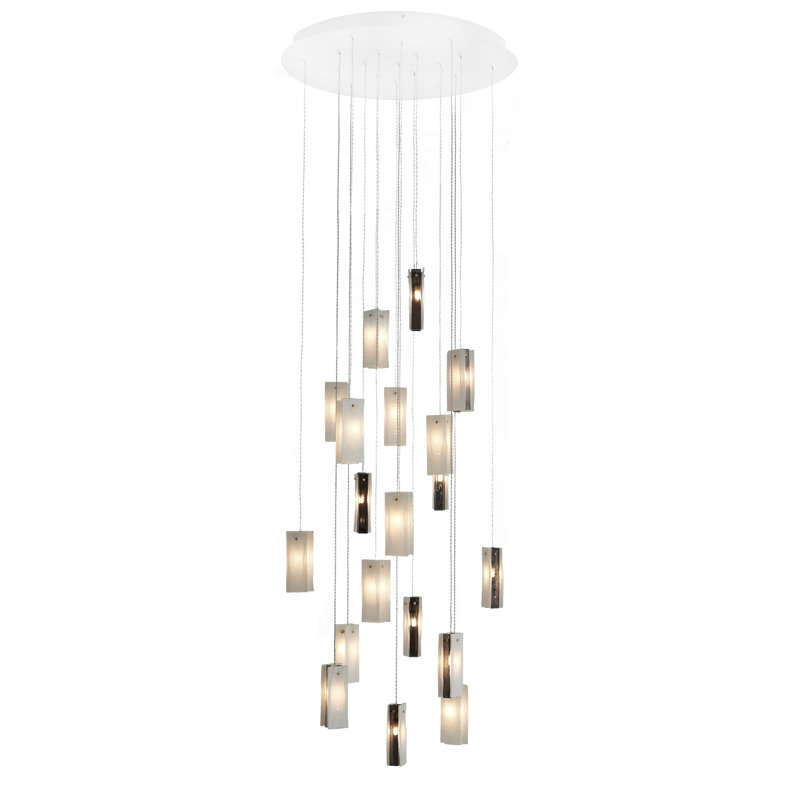 Luminaire suspendu Cluster Globe, Blanc / noir / transparent, 19