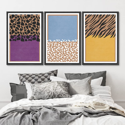 Motif de blocs de couleurs multicolores, variété de formes abstraites, illustrations, art moderne bohème, chic chic