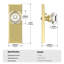 Bouton de porte d'intimité en laiton satiné et cristal octogonal-123514354-121458002