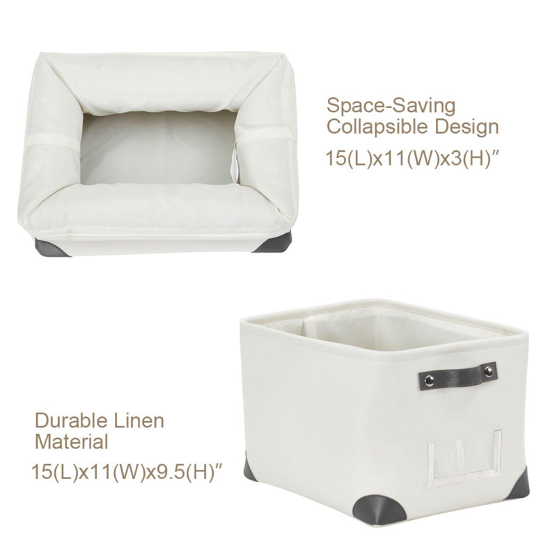Ensemble de bacs en tissu robuste, H 10 po x l 12,5 po x P 15,8 po, Gris