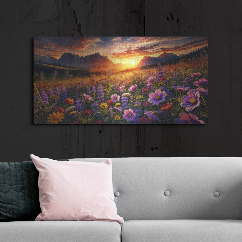  'Magical Meadow' by Rey Klimt Metal Wall Art, 48" x 24"