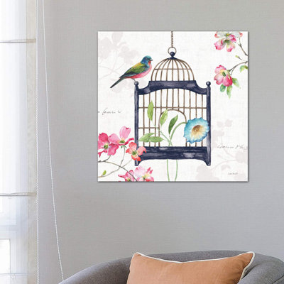 Dogwood Garden V Navy by Lisa Audit - Wrapped Canvas Print