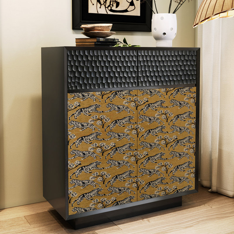 Armoire décorative en bois massif pour le salon