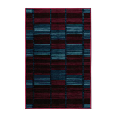 Tapis rouge à carreaux lavable à la machine