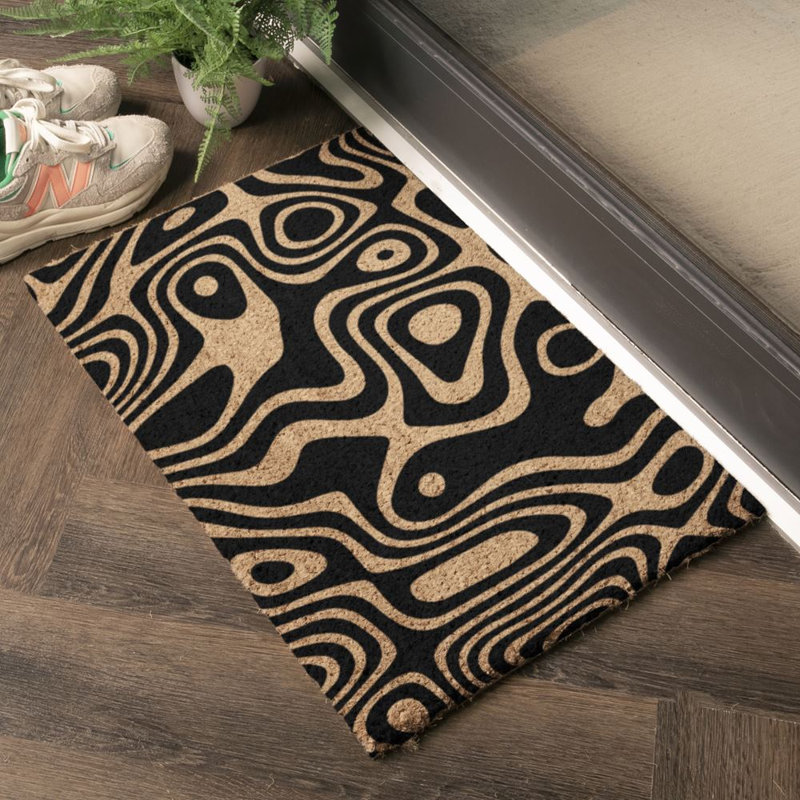 Andelynn Area Rug, Black/Yellow