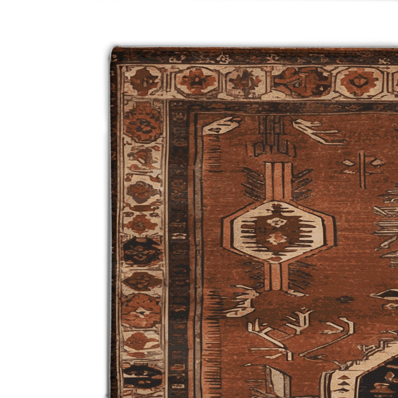 Turkish Brown Indoor and Outdoor Area Rug, Rectangle 4' x 6'