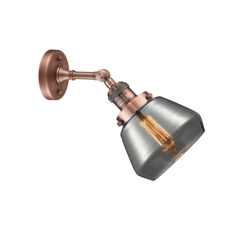 Chill Armed Sconce, Antique Copper, Smoked