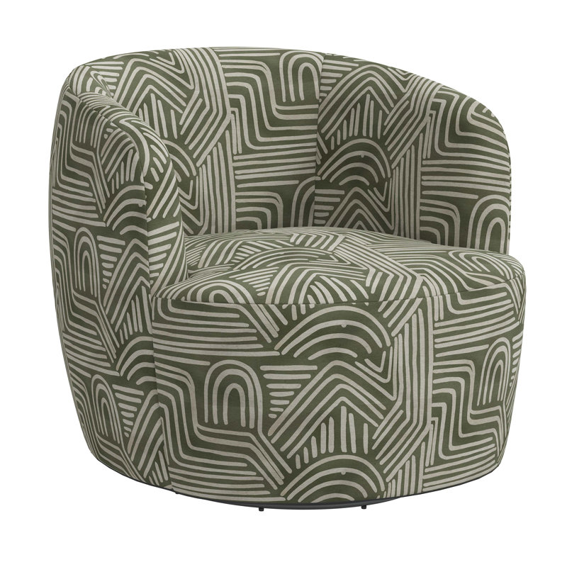 Fauteuil demi-tonneau pivotant Mina, Mousse de forme libre