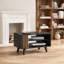 Table basse, 1 porte, 2 tablettes, wengé noir / chêne naturel