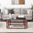 Rectangular Coffee Table with Wood Shelf and Marble Top, Mid-Century Modern Living Room Table in Walnut Wood Finish, Small Storage Coffee Table, 40"