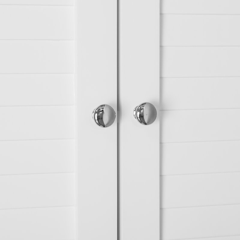 Armoire autoportante au-dessus de la toilette avec fausses portes persiennes, tablette réglable et rangement ouvert