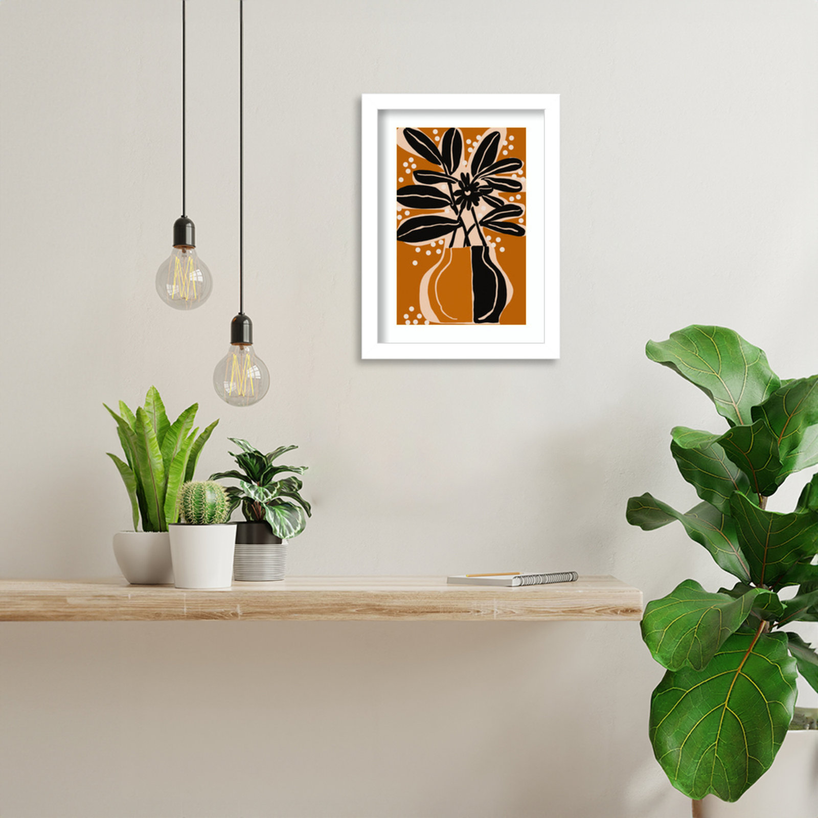 Galya "Ochre Still Life No. 6" Print, White, 13" H x 10" W
