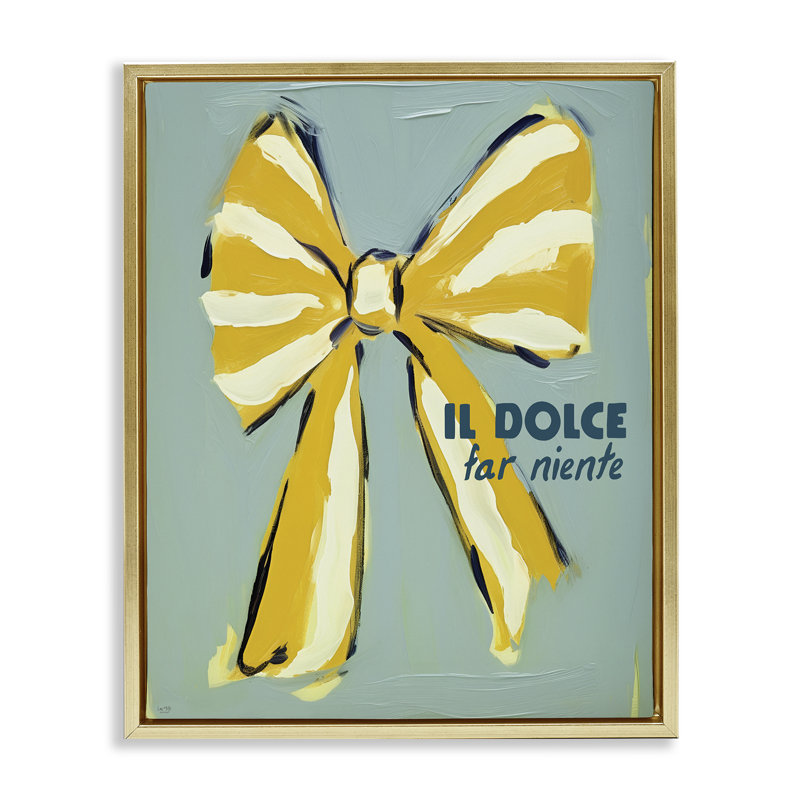 Cadre flottant relaxant avec phrase italienne, design par Lux + Me Designs, H 21 po x l 17 po, Cadre flottant métallique doré