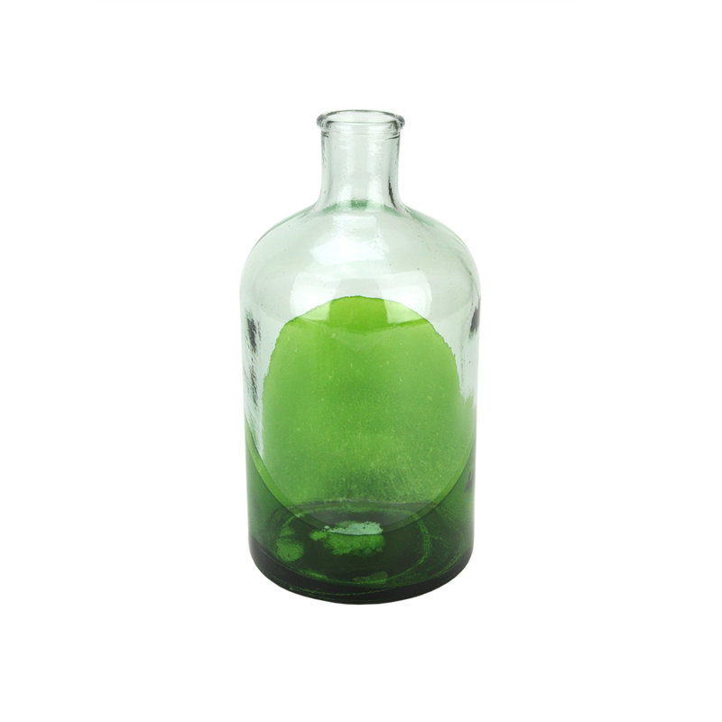 Vase en verre transparent 8,75 ", Vert / Transparent