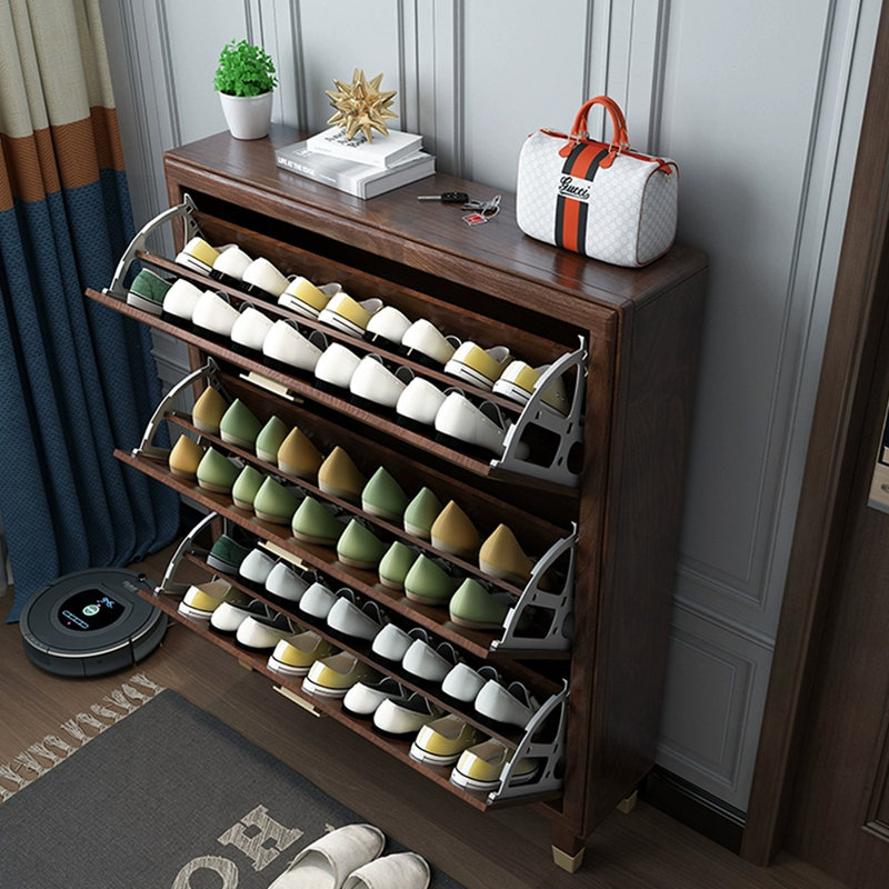 Nut-Brown Solid + Manufactured Wood Shoe Storage