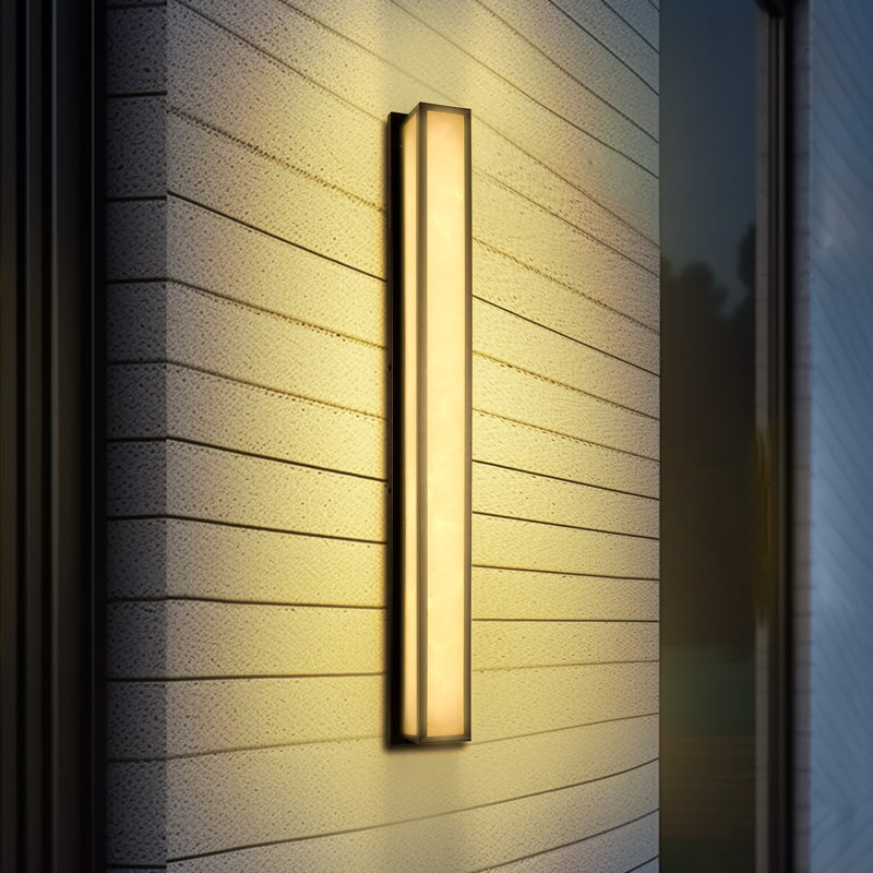 Modern Rectangle 30W 3000K LED Outdoor Lights Wall Mount Wall Light Waterproof, White, 41''H x 3.1''W x 4''D