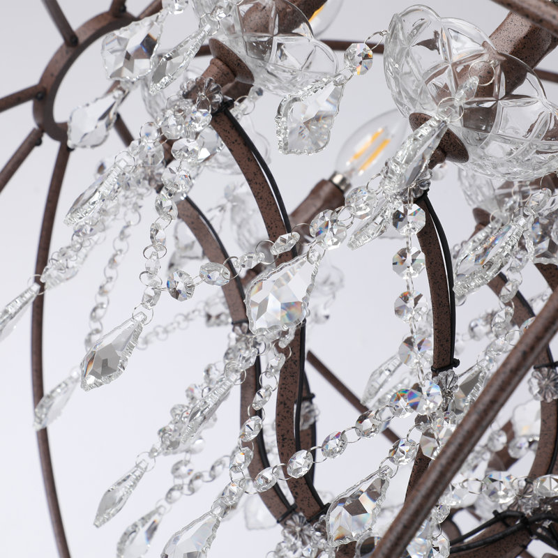 Royal Orb Crystal 18-Light Pendant Oversize 42 Inches Wide Chandelier, Bronze