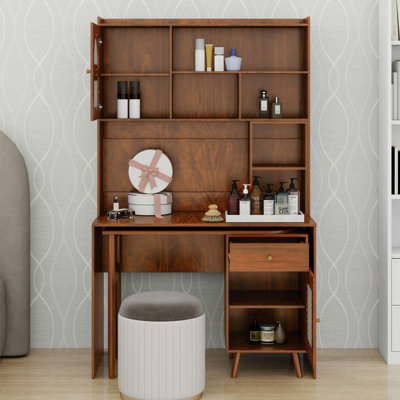 Bureau d'ordinateur multifonctionnel, bureau rotatif, tiroirs de rangement et armoires