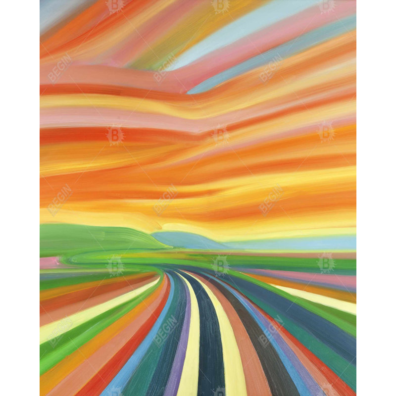 Colorful Road - Modern Blue Metal Print for Home Decor