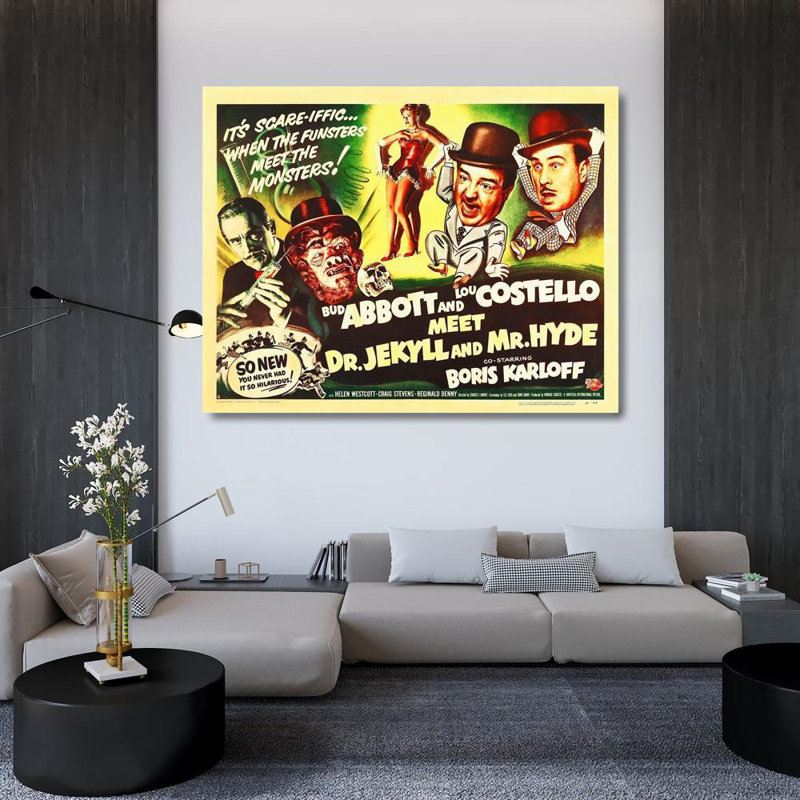 Hollywood Gallery, art photographique sur toile: Abbott et Costello, rencontre avec le Dr Jekyll et Mr. Hyde