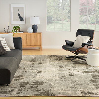 Tapis en polyester / polypropylène tissé à la machine Dac - crème / gris
