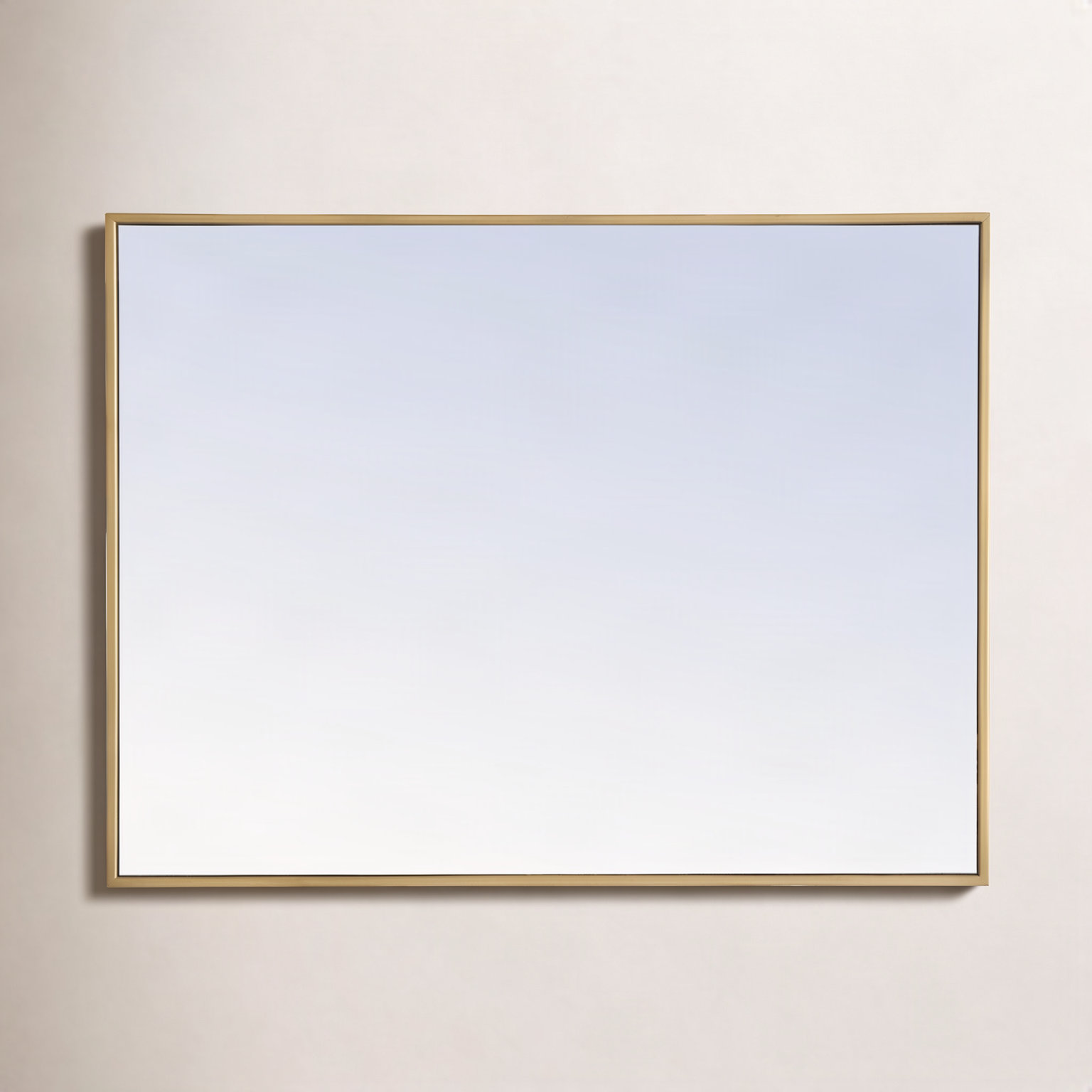 Sabine Metal Rectangle Wall Mirror, 42" x 28", Brass