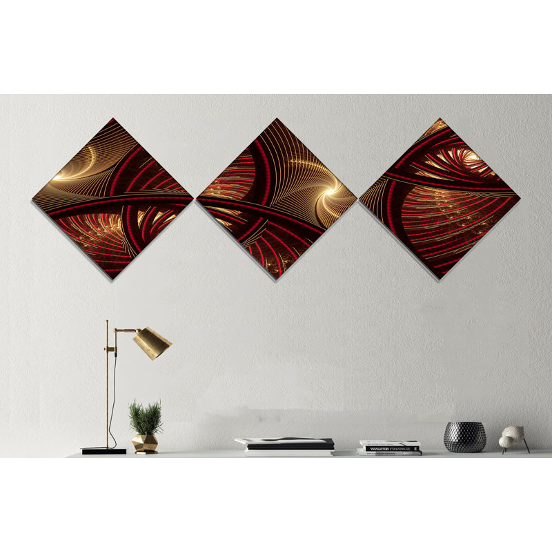 « brun symétrique fractal pattern », impression à multiples images sur toile