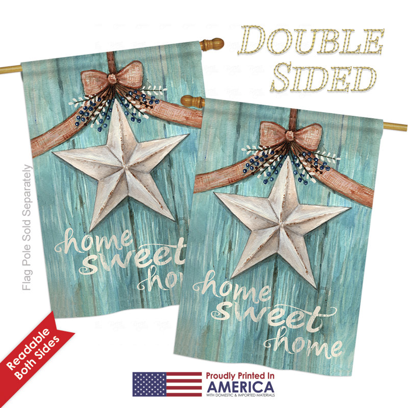 Drapeau de jardin en polyester Ebba Welcome Barn Star, H 40 po x l 28 po