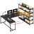 63'' Reversible Computer Desk With LED Power Outlet And Storage Shelves-108993917