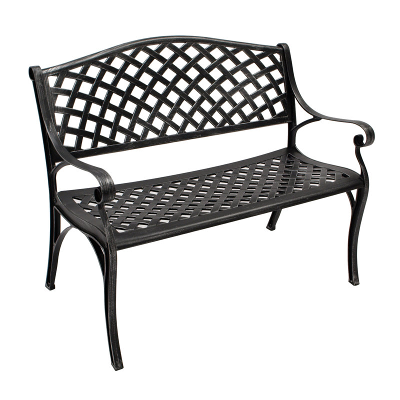 Sprague Aluminum Outdoor Bench, Antique Grey