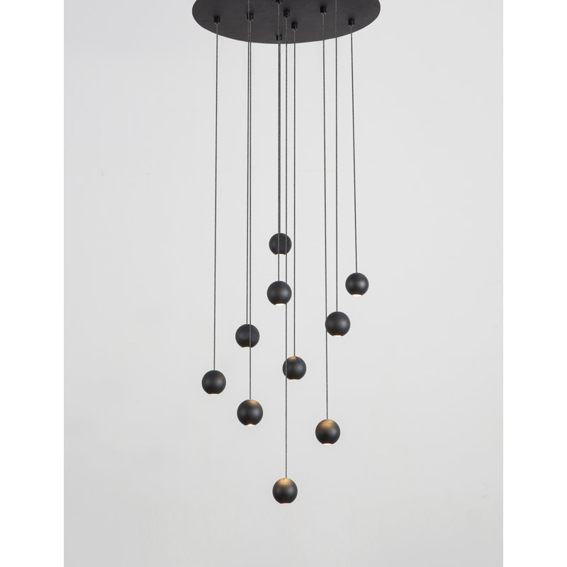 10 - Light Black LED Cluster Pendant