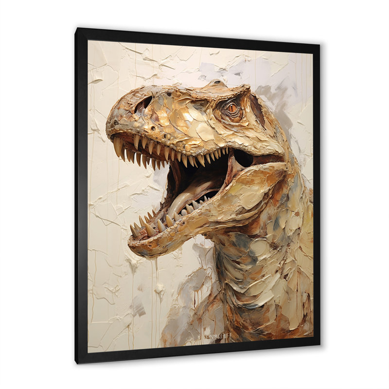 Dinosaure T Rex Supreme III, Cadre simple noir, H 44 po x l 34 po x P 1,5 po