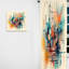 Merridale - orange bleu abstrait Maze II - rideau en velours moderne - obscurcissant - 1 panneau-634621192