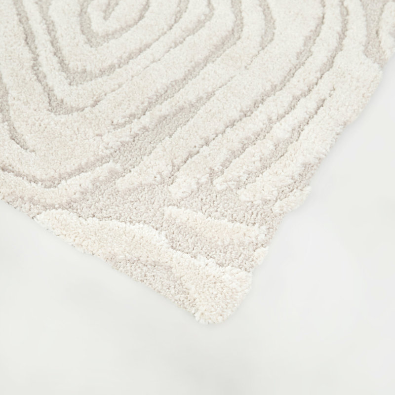 Beauchamp Cream Abstract Textured Area Rug, Rectangle 5'3" x 7'