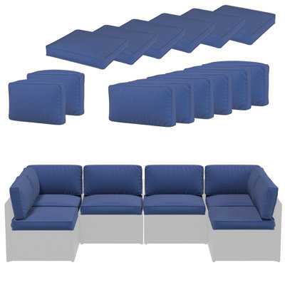 14 PCS Outdoor Cushion Covers Replacement Washable With Zipper