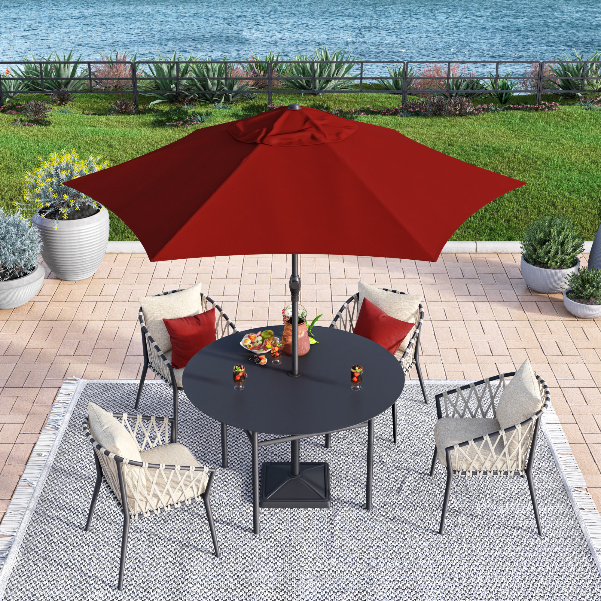 Toscana 108'' Outdoor Umbrella, Brick Red